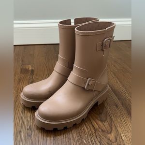 Jimmy Choo nude/tan rain boots size 39